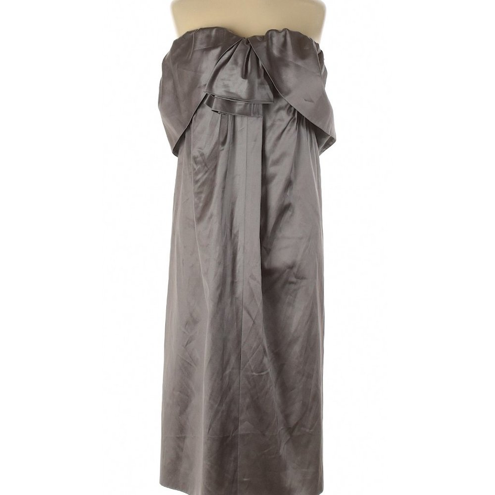 Barbara Bui Pewter Strapless Cocktail Dress